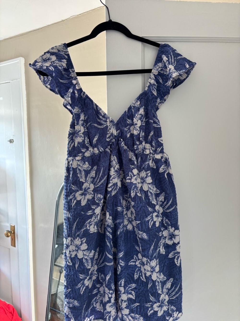American Eagle Outfitters Blue and White Floral Mini Dress